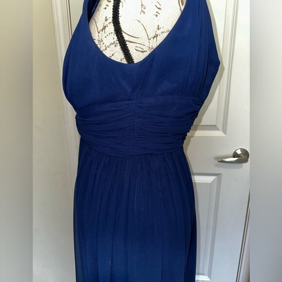 Donna Morgan Women’s sz 4 Julie Twist-Waist Silk Chiffon Gown Midnight Navy - Picture 6 of 10